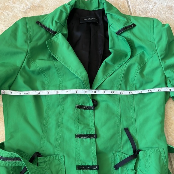 Green blazer/belted short trench Javier Simorra Barcelona Sz 8 - Picture 5 of 7